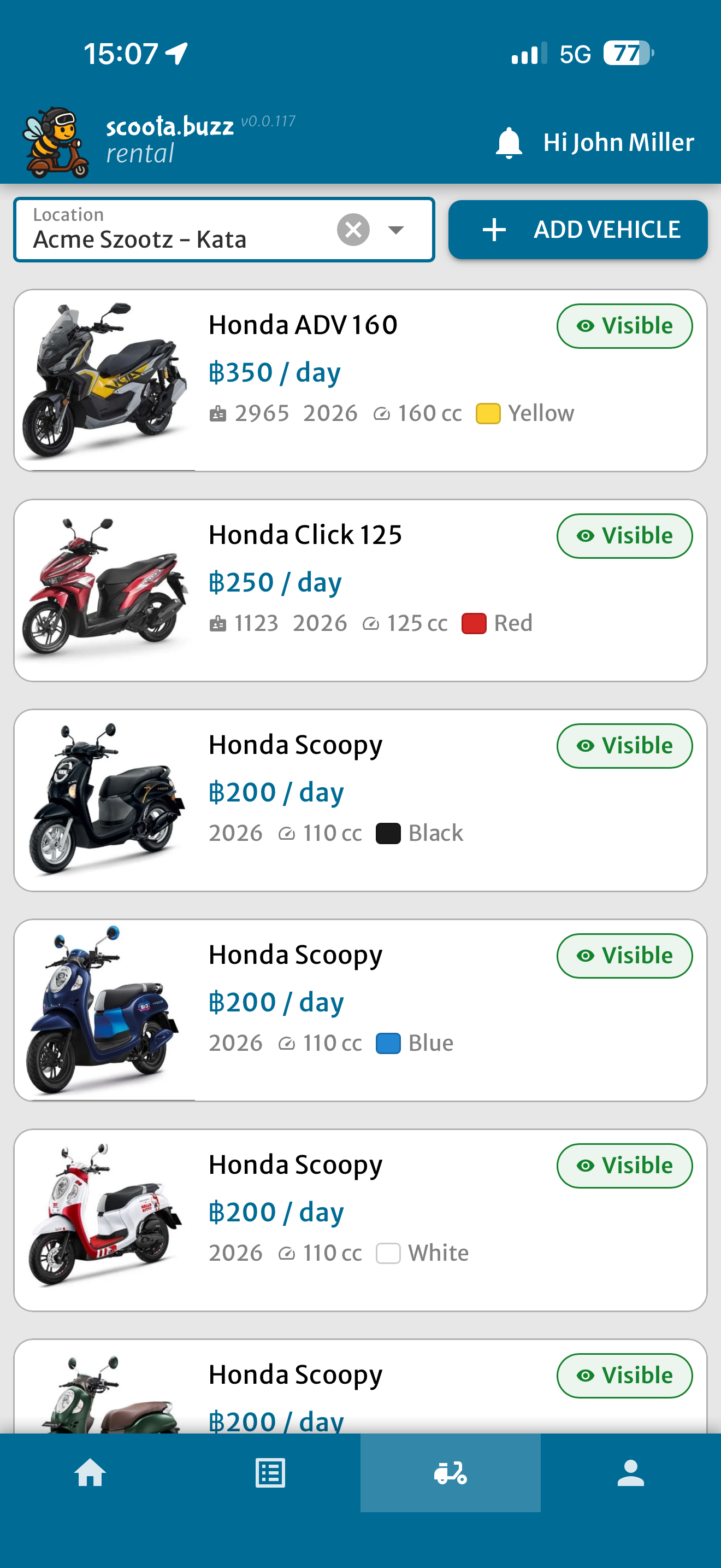 Vehicle list